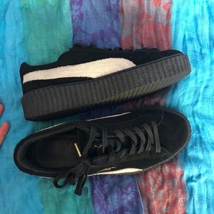 Black wedged pumas-Rihanna Fenty sneakers